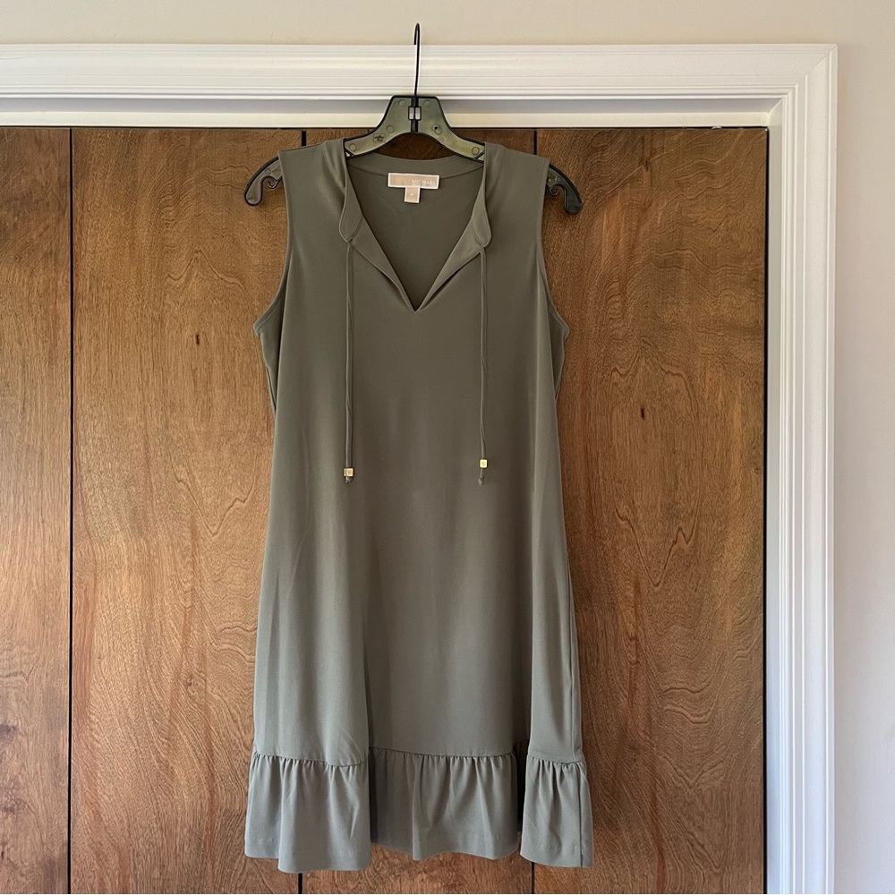 MICHAEL Michael Kors Olive Green Sleeveless Mini Dress